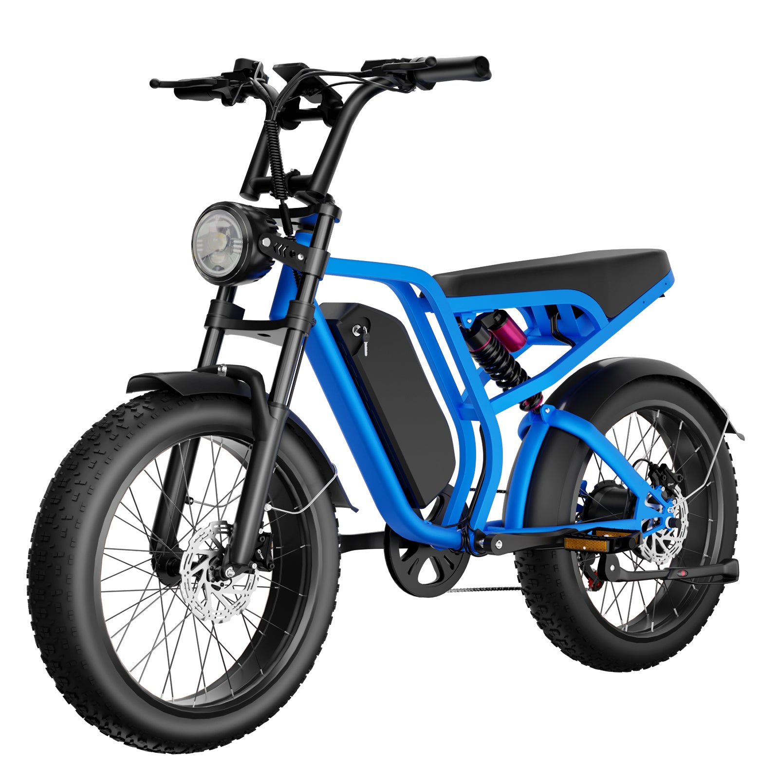 Boombike Bluvall SU8 Moped Ebike 32MPH 80Miles Full Suspension - BoomBike