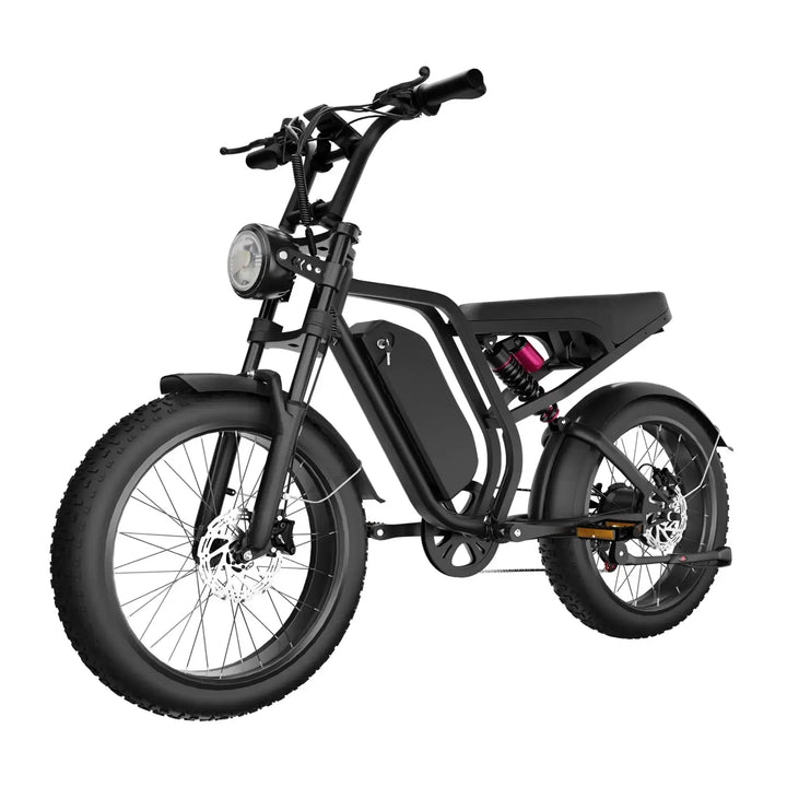 Boombike Bluvall SU8 moped ebike with 52V 1500W motor, sleek design, long range capability, ideal for efficient urban commuting.