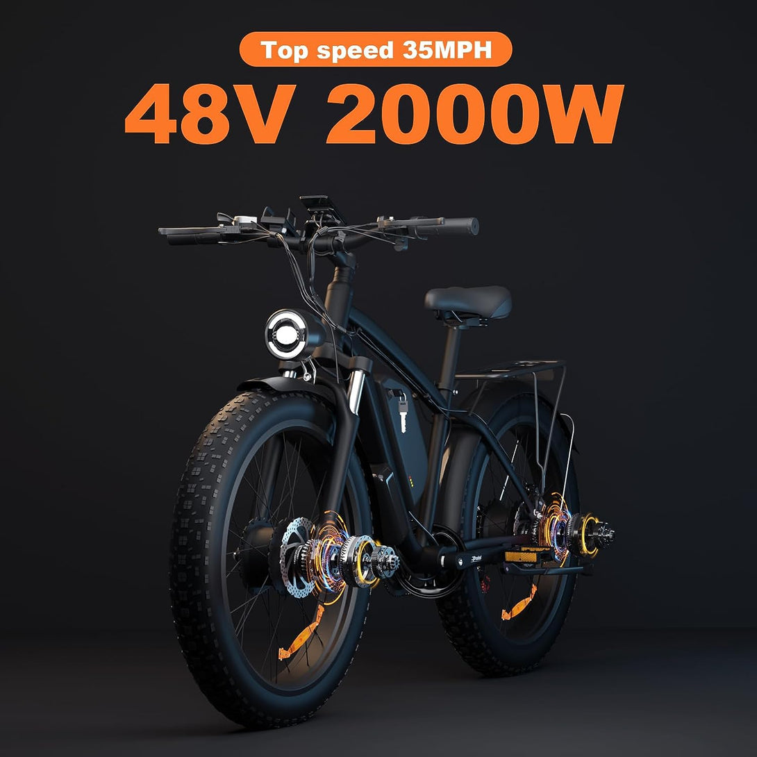 ZEEGR F1 Pro E-Bike Dual Motor AWD Fat Tire Electric Bike 2000W 22.4AH