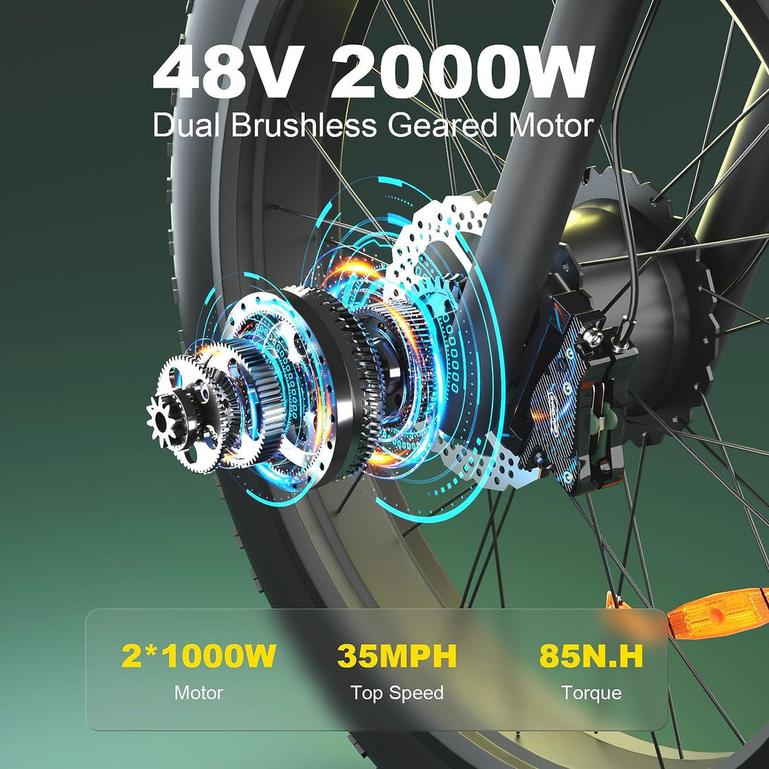 ZEEGR S1 E-Bike Dual Motor AWD 2000W 60 Miles 35MPH Electric Bike